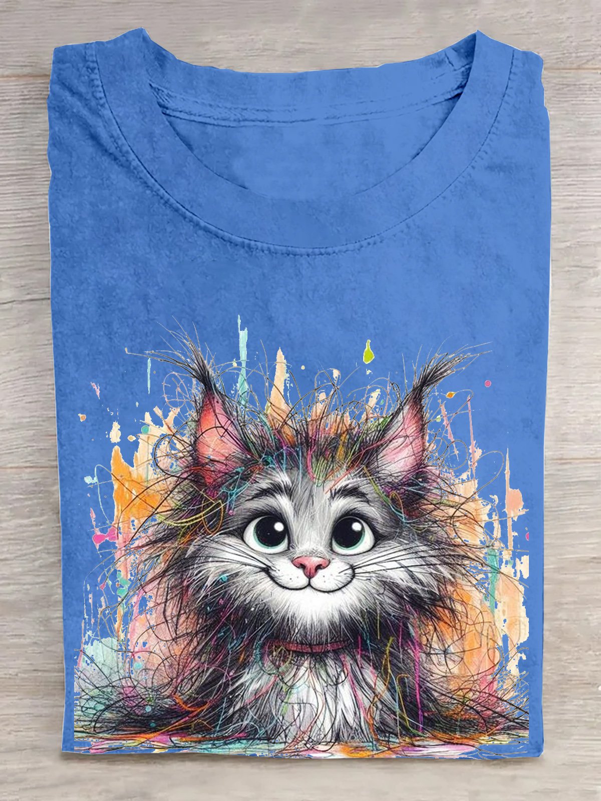 Cotton Casual Cat Loose T-Shirt