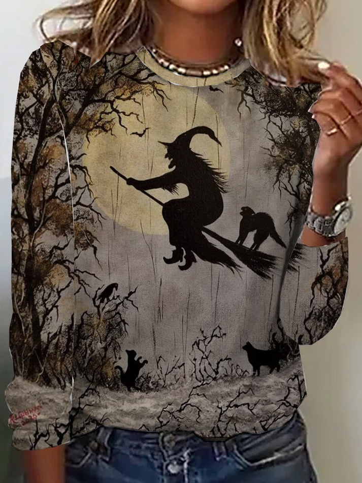 Loose Casual Jersey Halloween T-Shirt