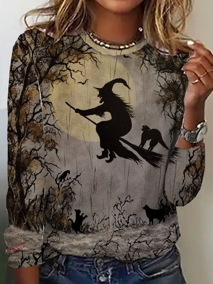 Loose Casual Jersey Halloween T-Shirt