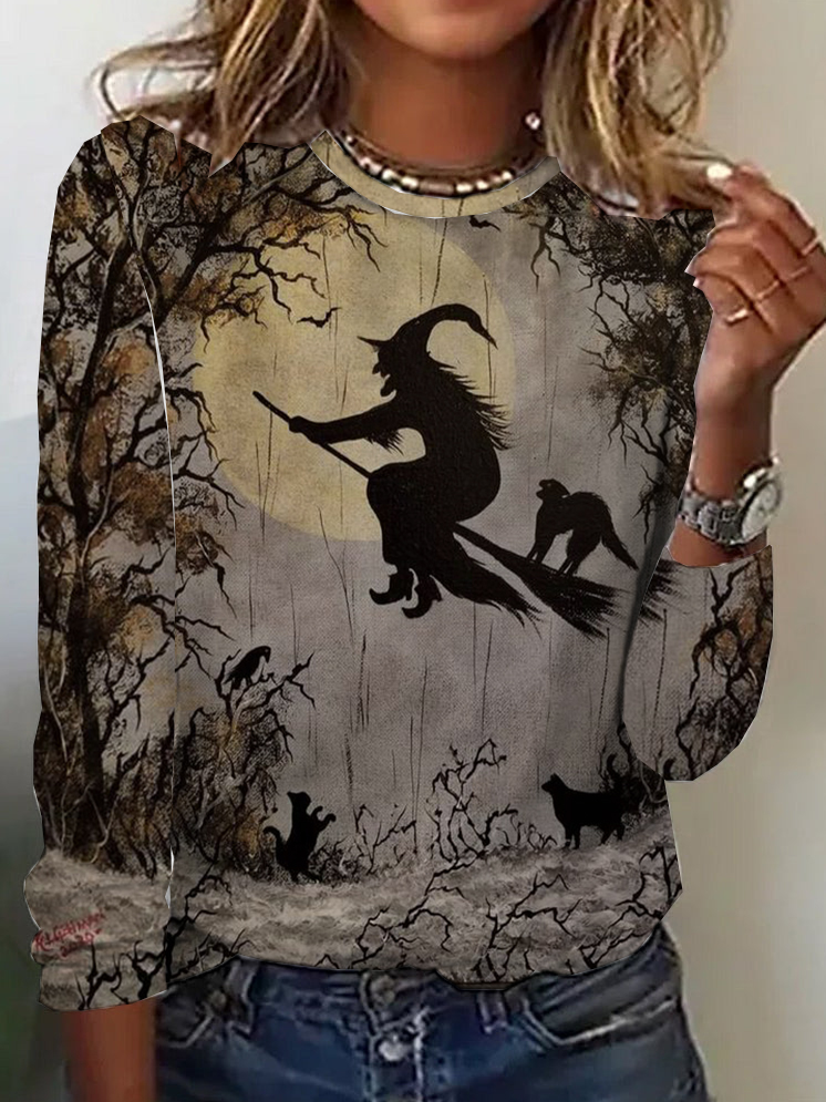 Loose Casual Jersey Halloween T-Shirt