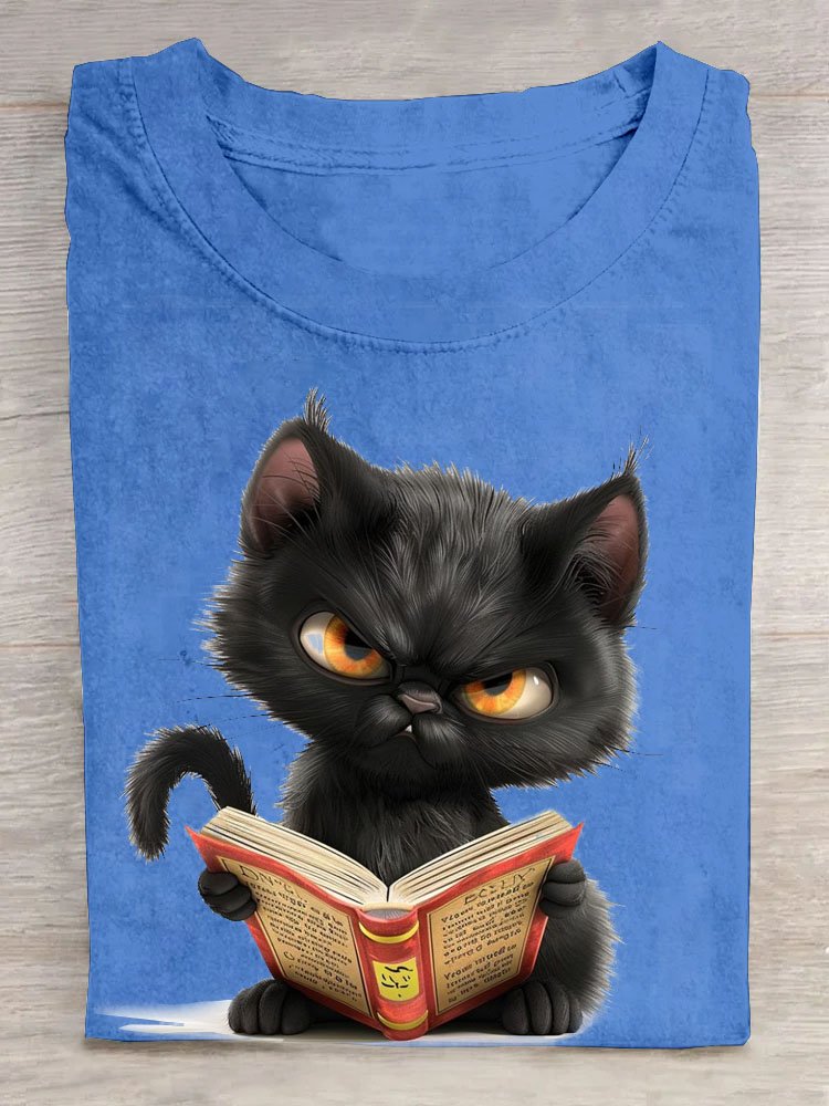 Funny Cat Printed Casual T-shirt