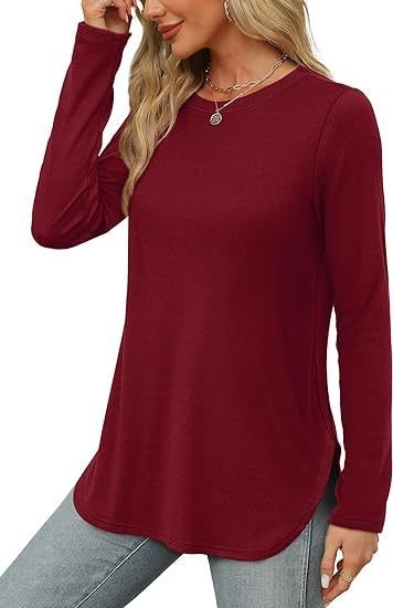 Women's Long Sleeve T-shirt Spring/Fall White Plain Crew Neck Daily Going Out Casual Top