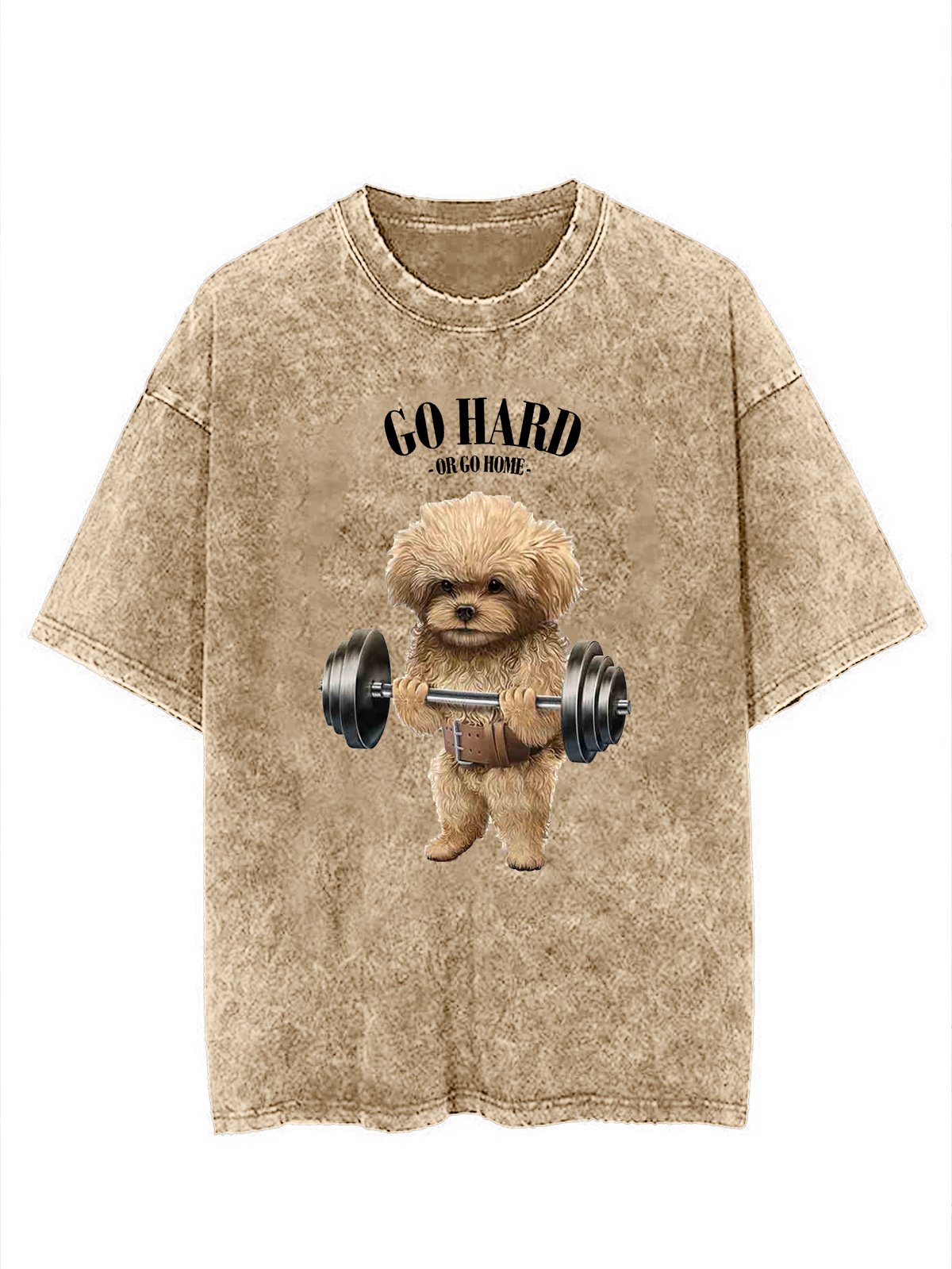 Go hard or go home Washed Gym Dog T-shirt