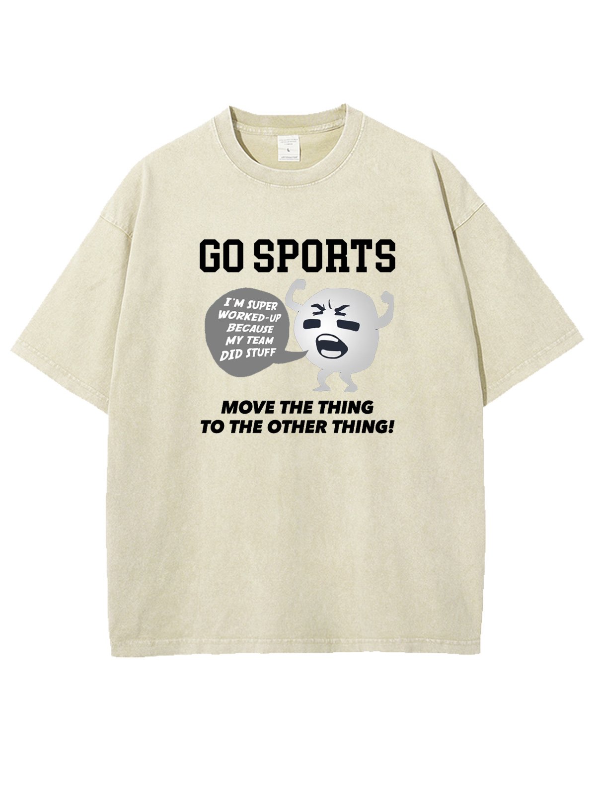 GO SPORTS Move the thing to the other thing Distressing t-shirt