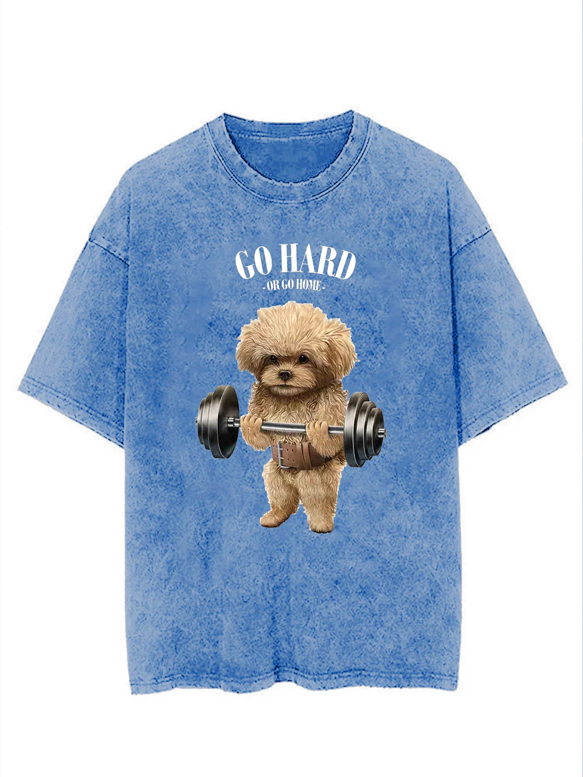 Go hard or go home Washed Gym Dog T-shirt