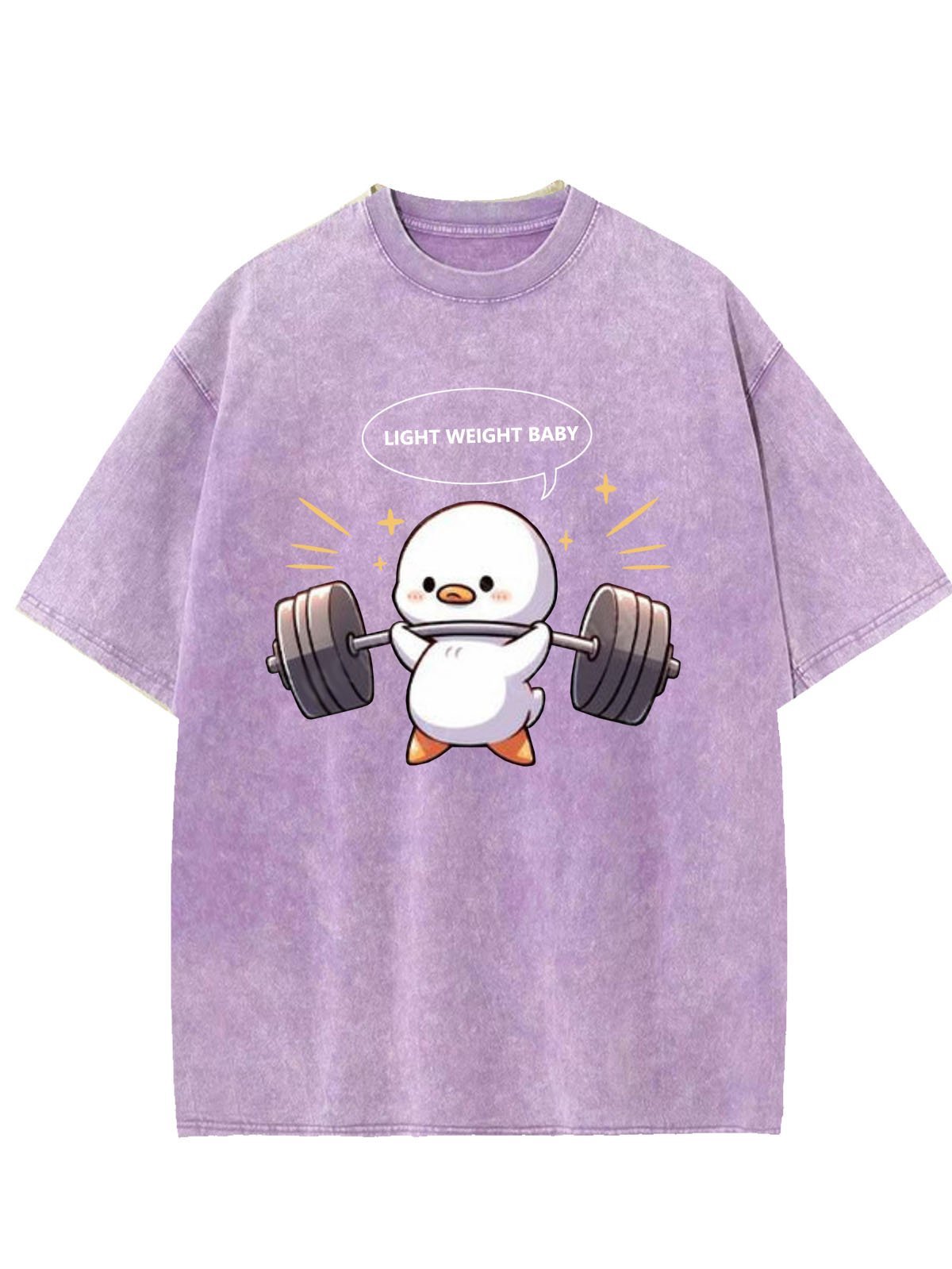 Funny Chicken Fitness Printed Washed T-shirt