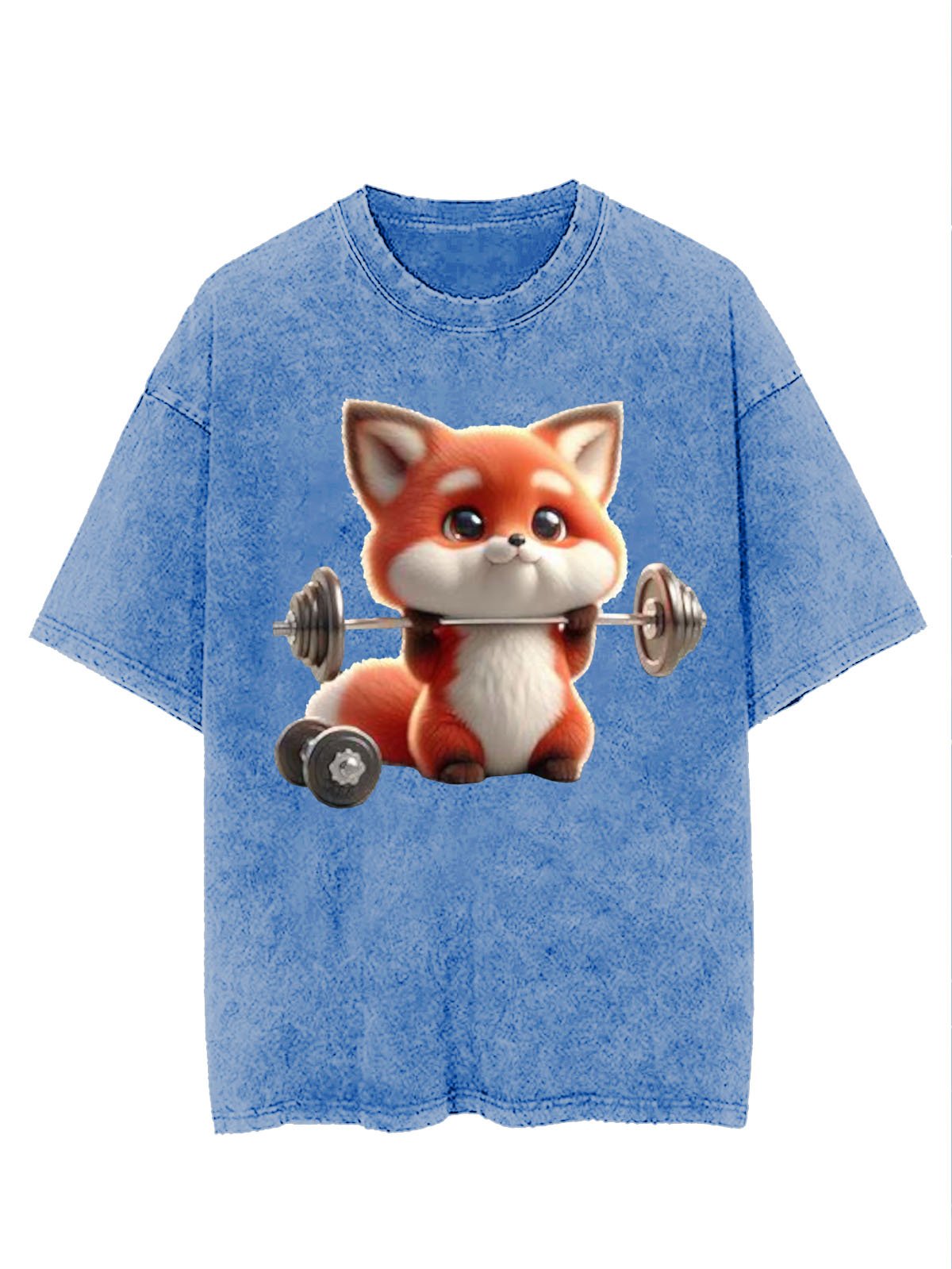 Weightlifting Fox Printed Washed T-shirt