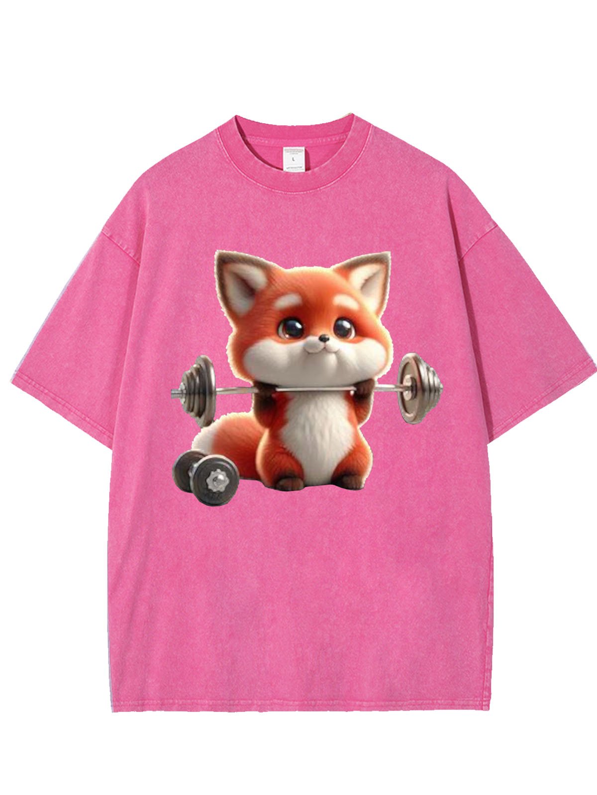 Weightlifting Fox Printed Washed T-shirt