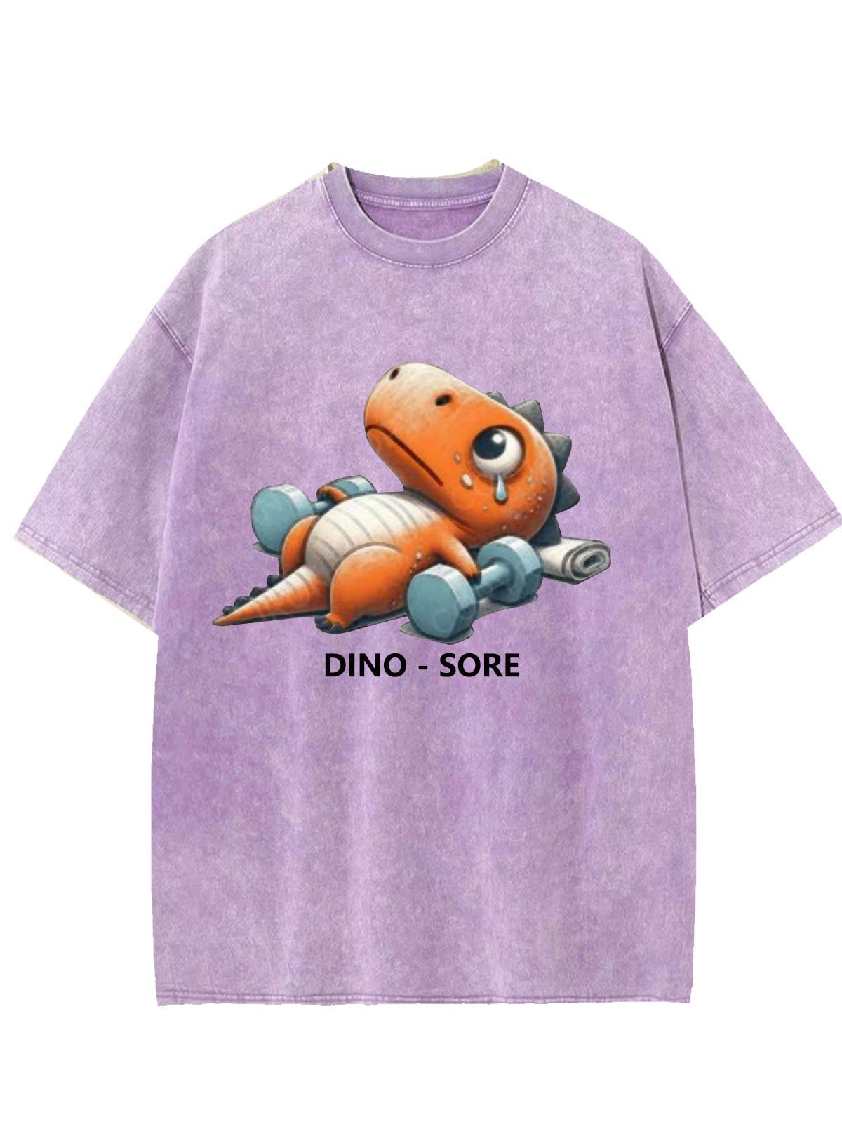 Dinosaur Fitness Printed Washed T-shirt