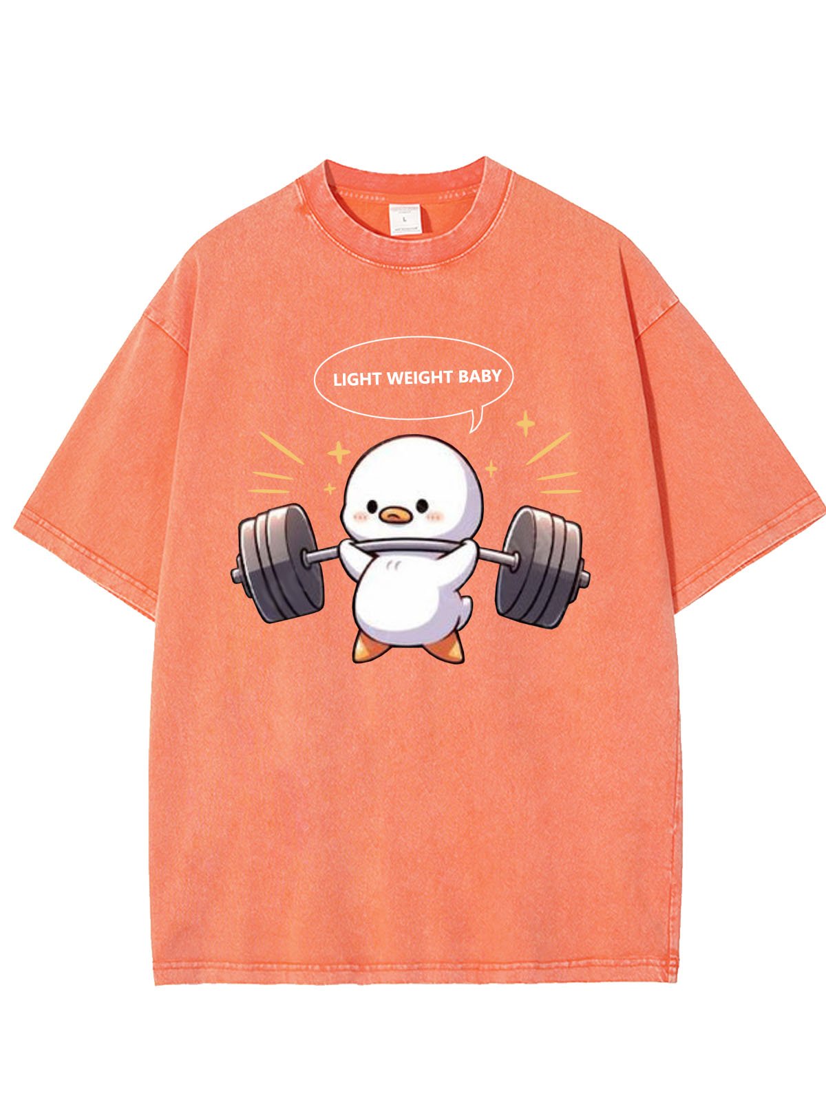 Funny Chicken Fitness Printed Washed T-shirt