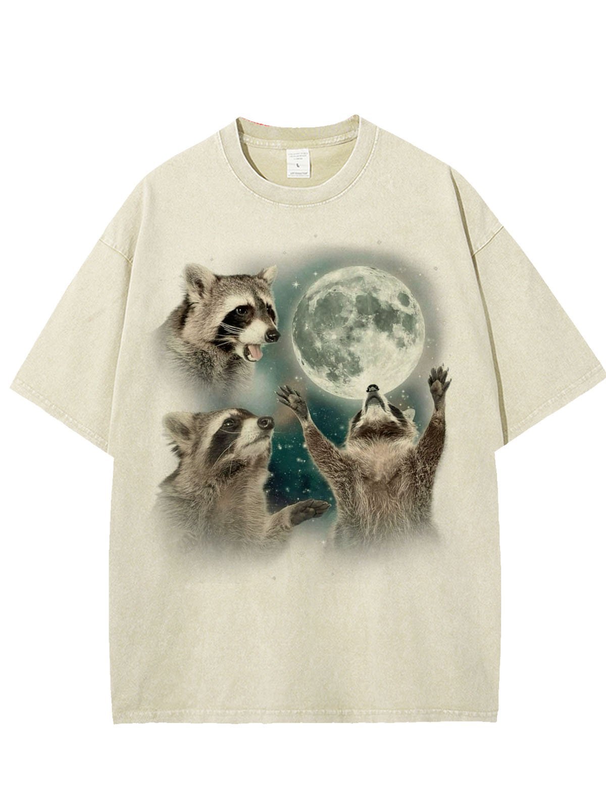 Raccoon printed washed T-shirt