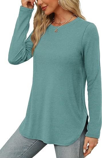 Women's Long Sleeve T-shirt Spring/Fall White Plain Crew Neck Daily Going Out Casual Top