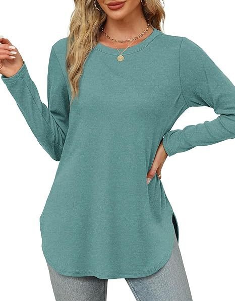 Women's Long Sleeve T-shirt Spring/Fall White Plain Crew Neck Daily Going Out Casual Top