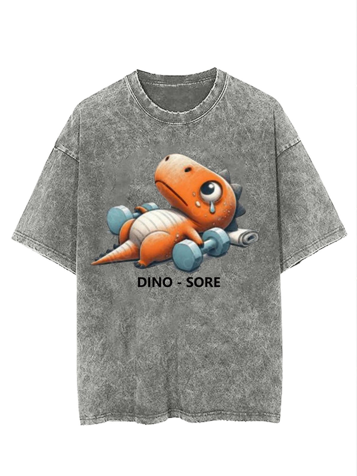 Dinosaur Fitness Printed Washed T-shirt