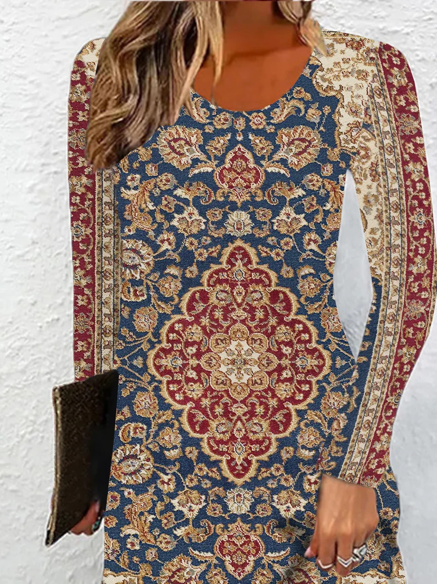 Ethnic Jersey Casual Dress