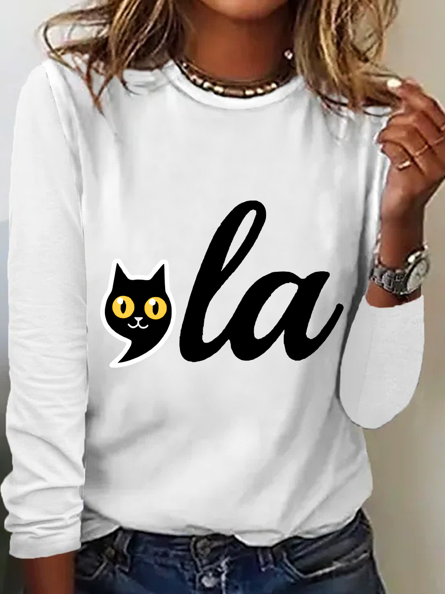 La Cat Vote Cat Lady Casual Long Sleeve Shirt