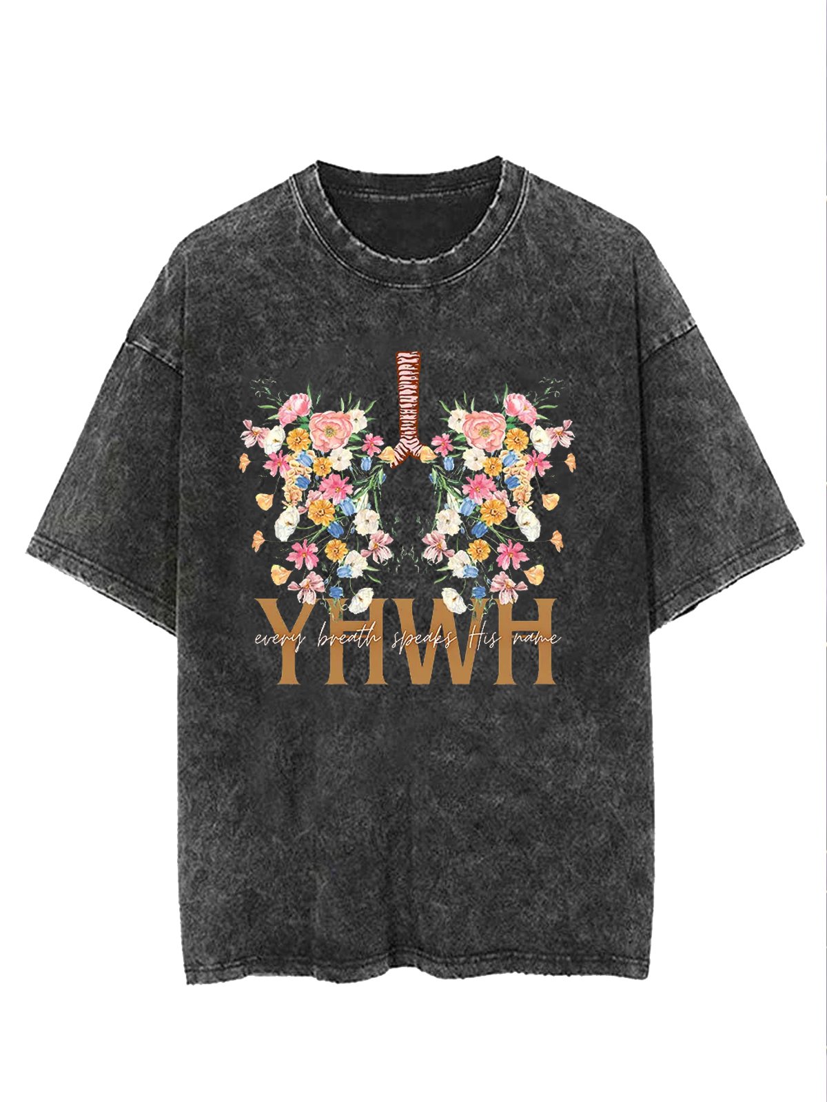 Casual Loose Floral Crew Neck T-Shirt