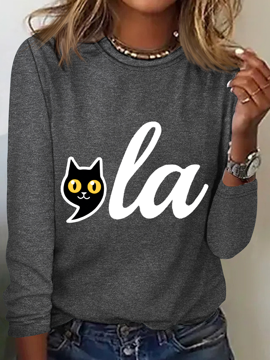 La Cat Vote Cat Lady Casual Long Sleeve Shirt