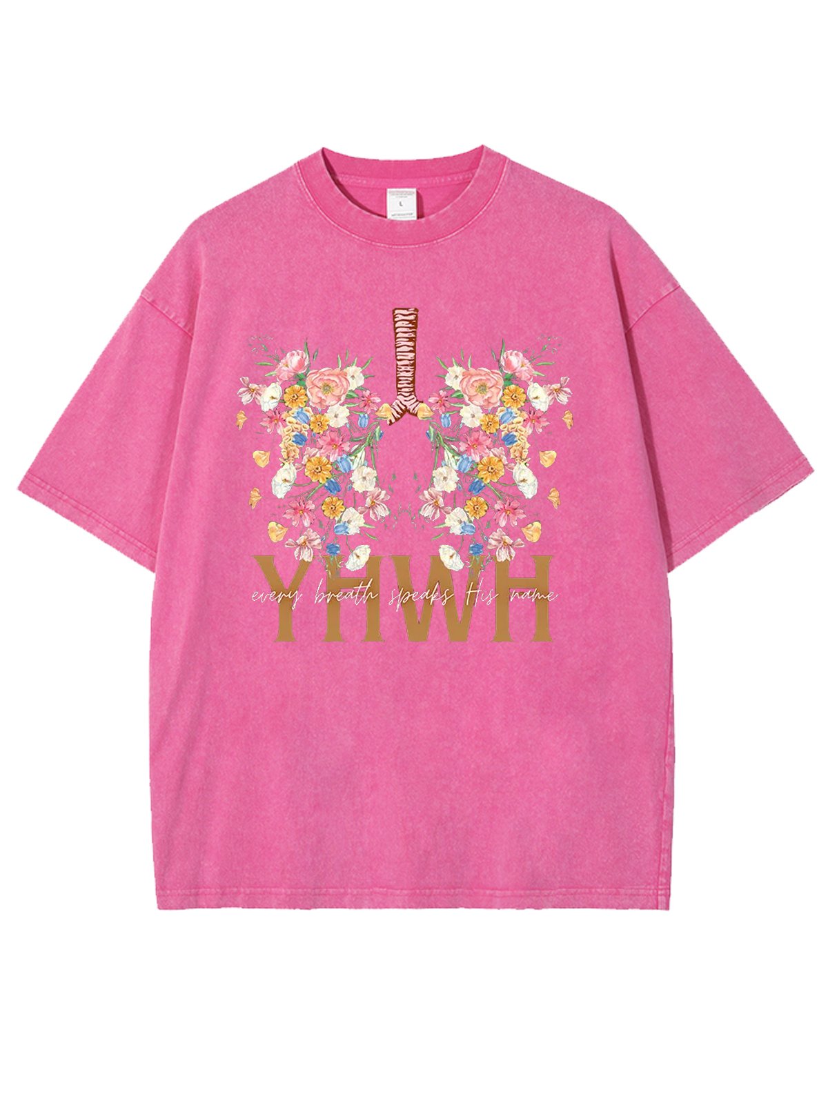 Casual Loose Floral Crew Neck T-Shirt