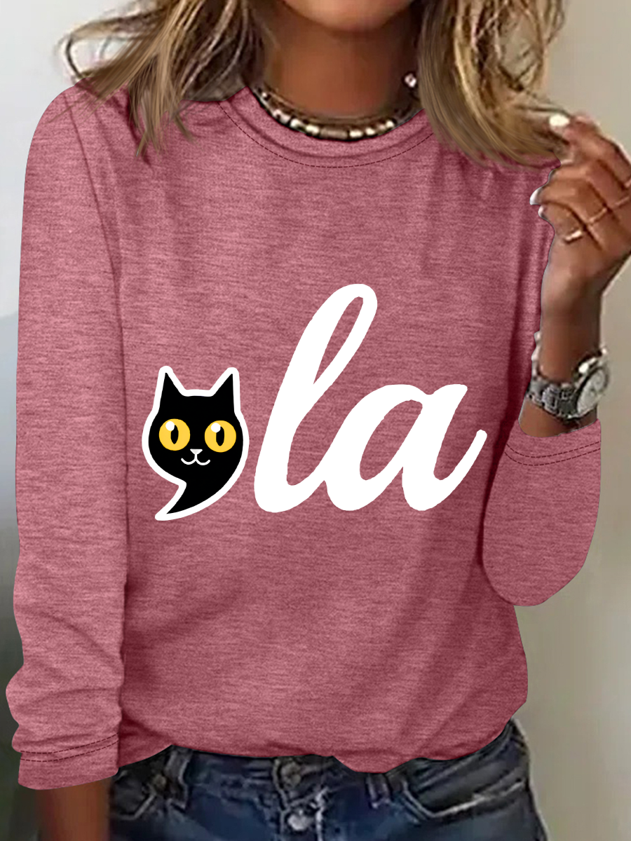 La Cat Vote Cat Lady Casual Long Sleeve Shirt