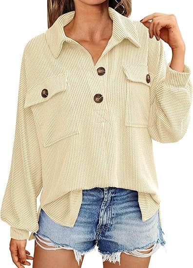 Women's Long Sleeve Blouse Spring/Fall Army Green Plain Shirt Collar Daily Going Out Casual Top