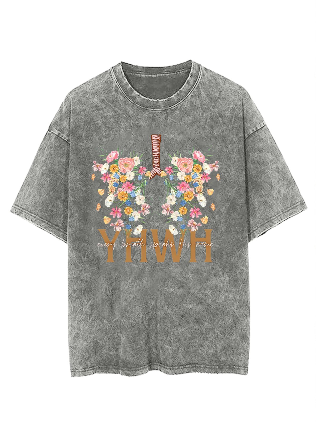 Casual Loose Floral Crew Neck T-Shirt