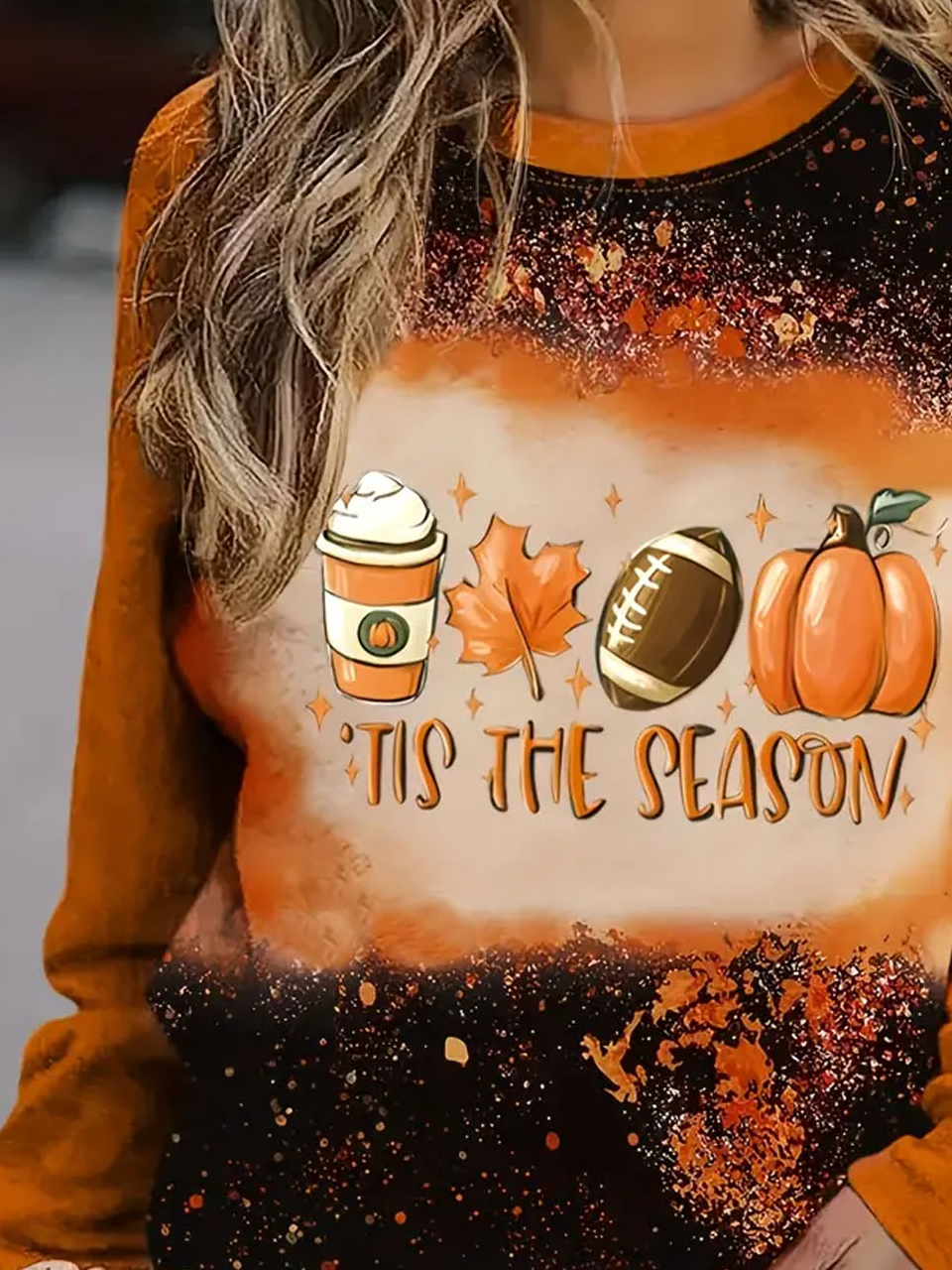 Halloween printed casual long sleeved round neck sweatshirt