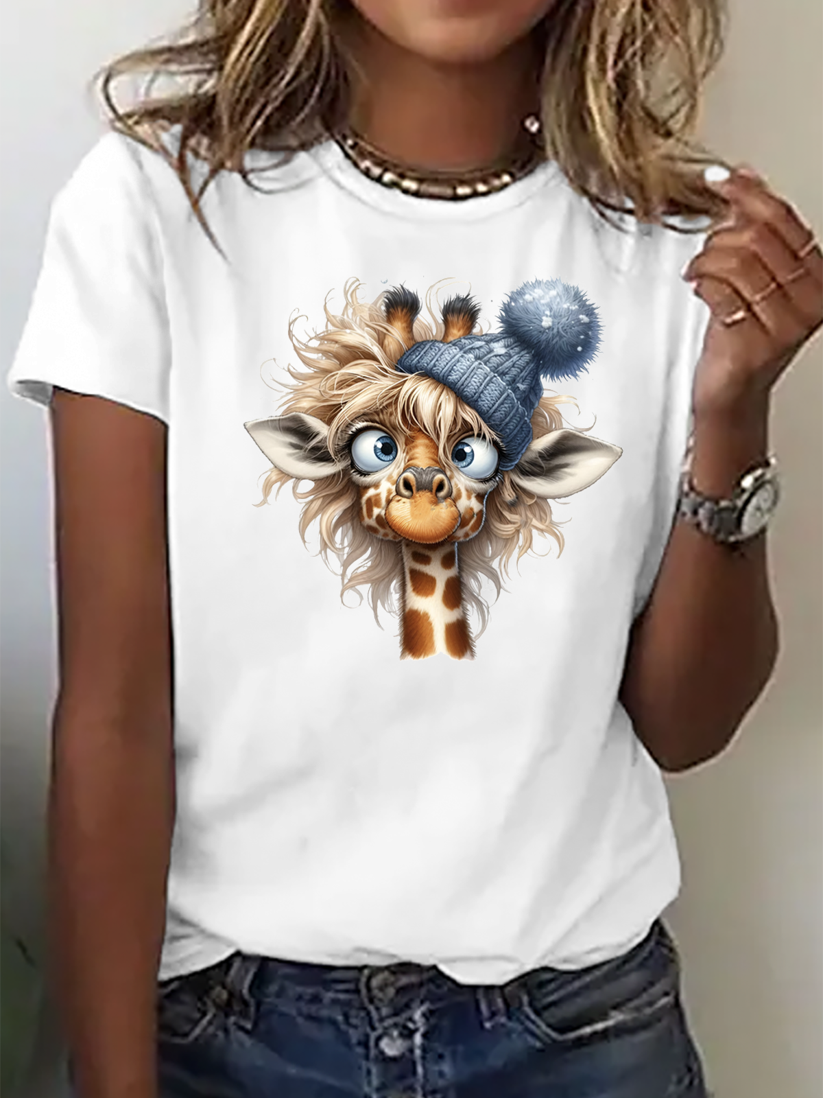 Cotton Casual Giraffe T-Shirt