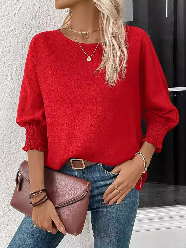 Jersey Plain Casual Blouse