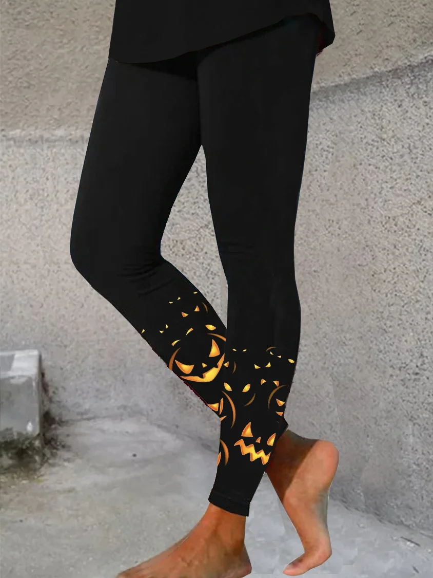 Jersey Halloween Casual Leggings