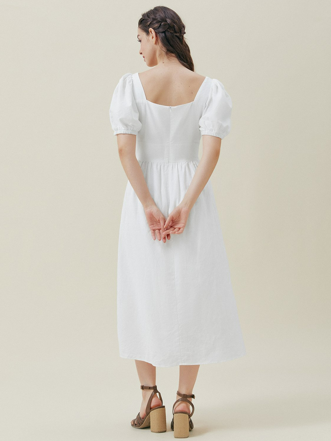 Plain Linen Vacation Dress