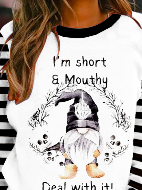 I’m short and mouthy deal with it Halloween Skull Sweatshirt