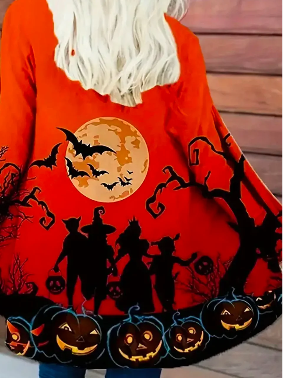 Halloween Pumpkin Casual Women's cardigan