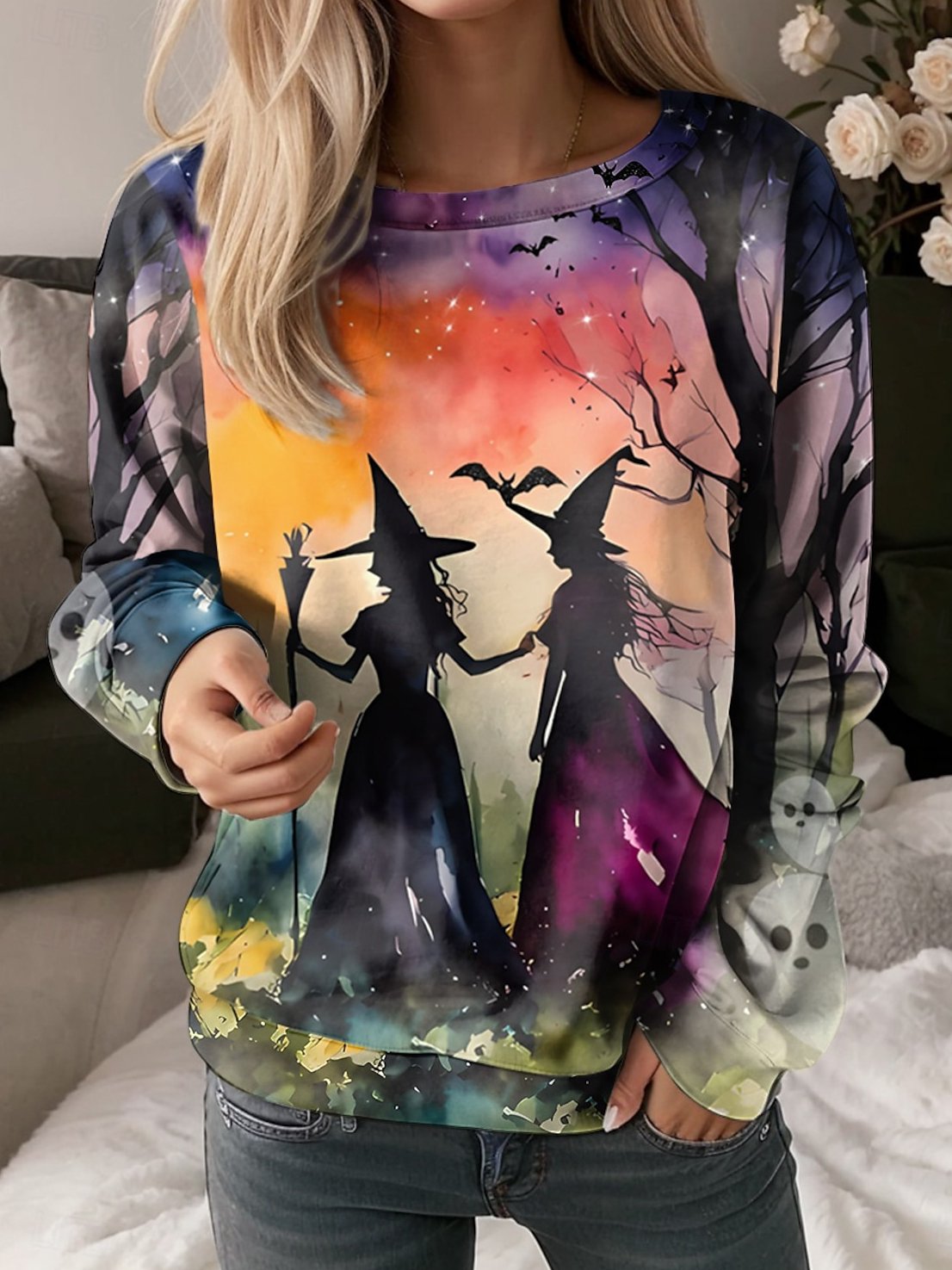 Knitted Halloween Loose Casual Sweatshirt