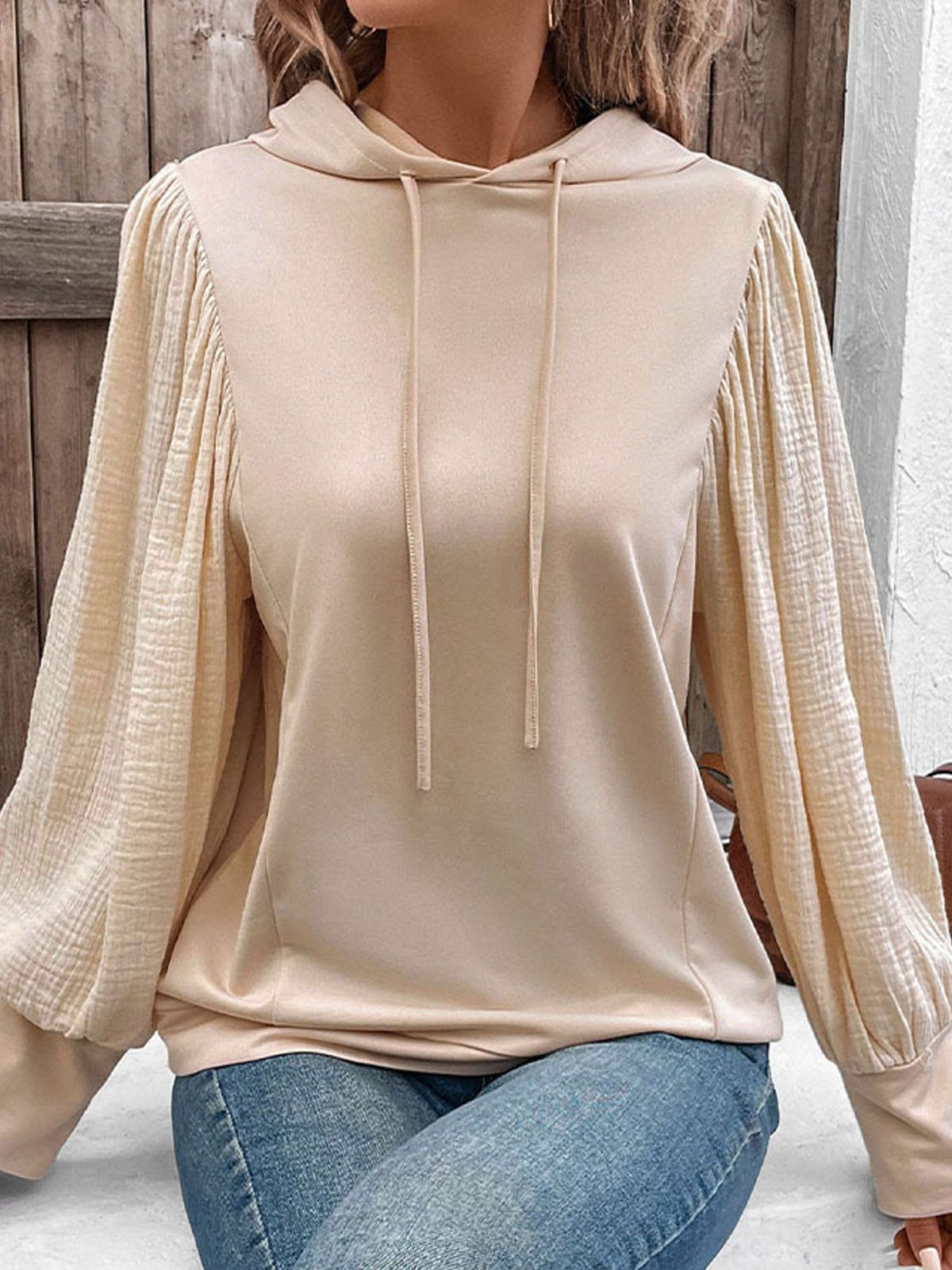 Loose Casual Plain Hoodie Hoodie