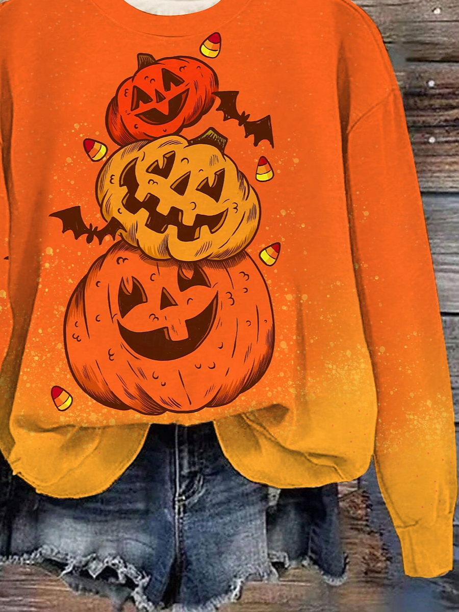 Casual Halloween Loose Sweatshirt