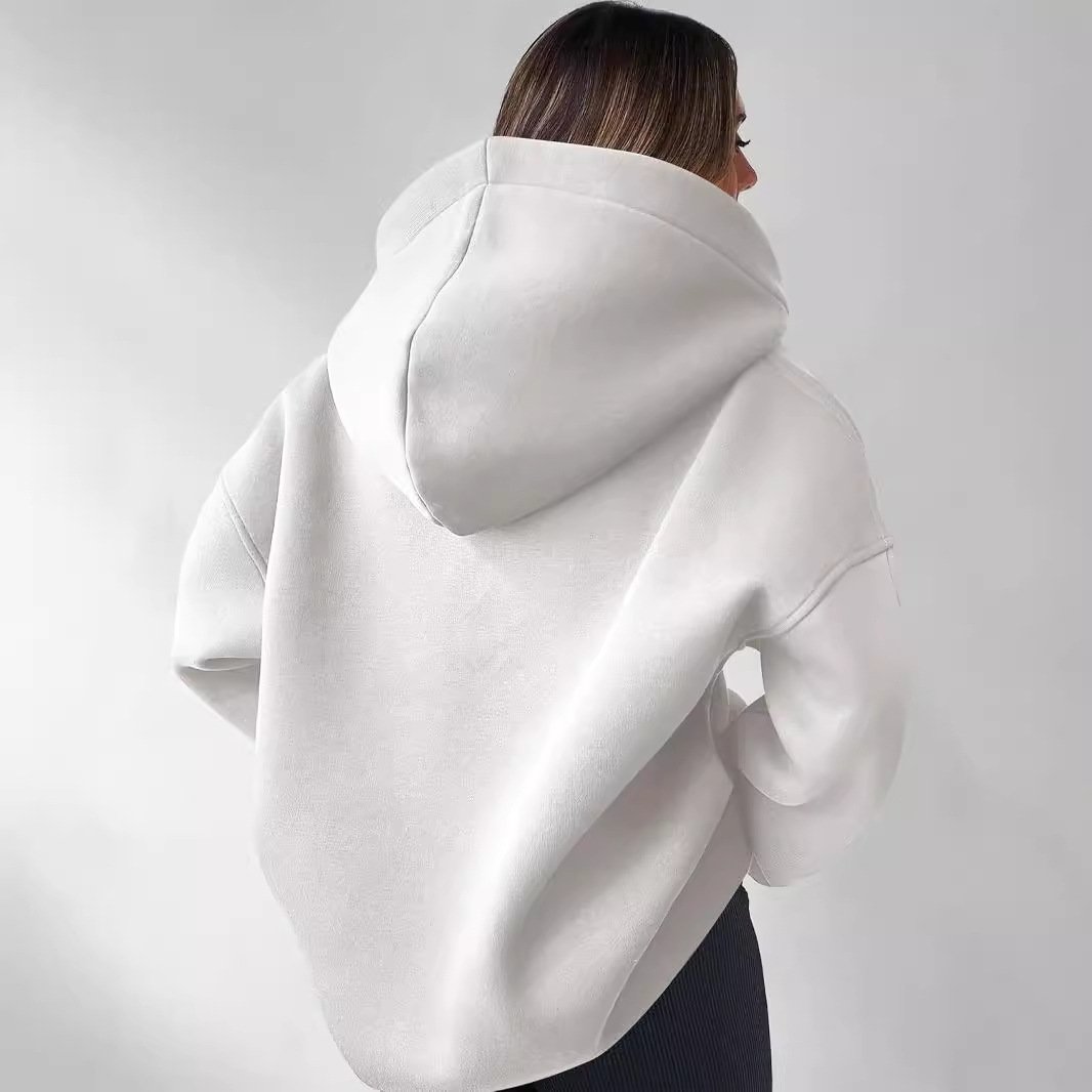 Spring/Fall Loose Casual  Plain Hoodie For Women