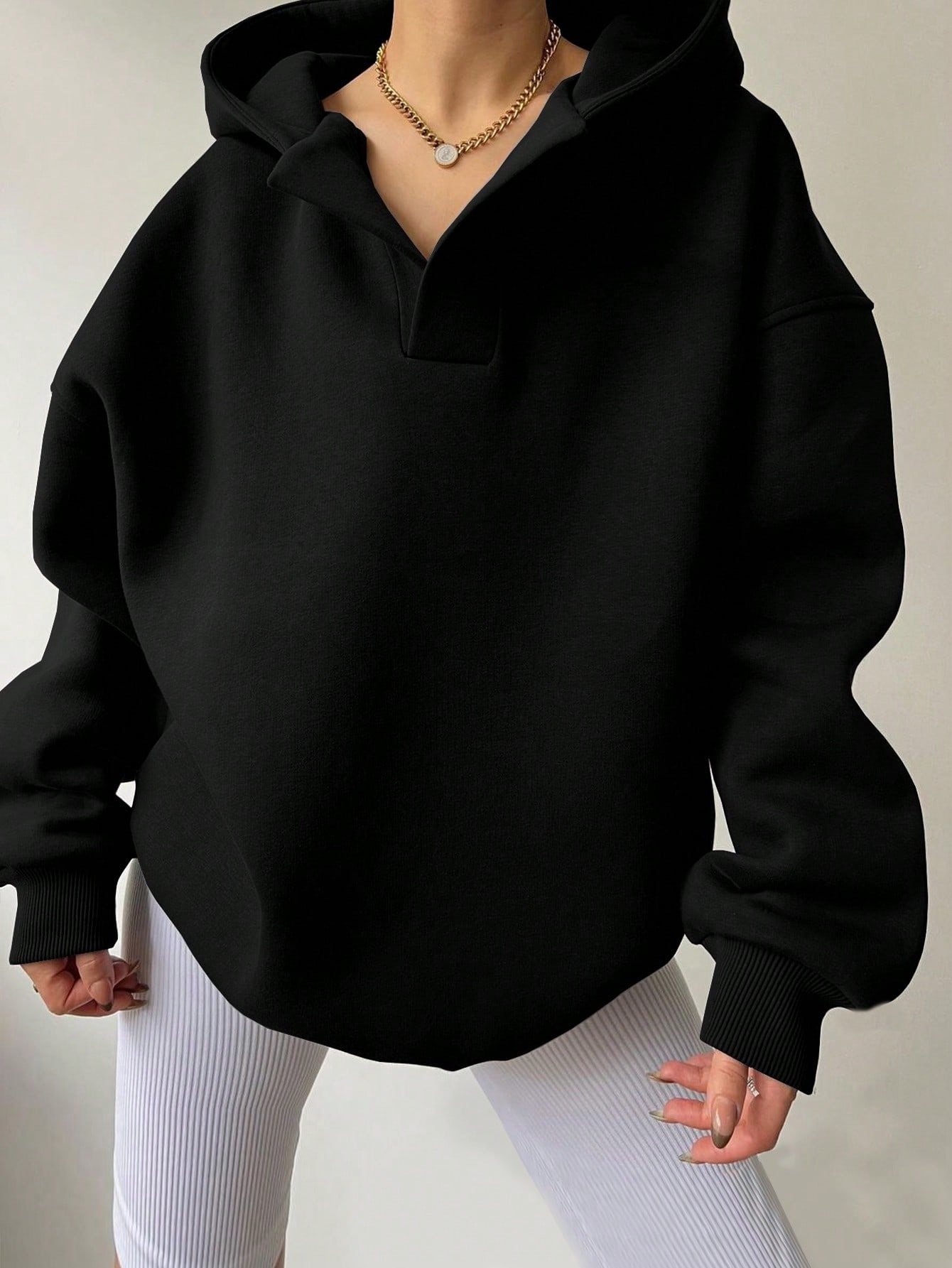 Spring/Fall Loose Casual  Plain Hoodie For Women