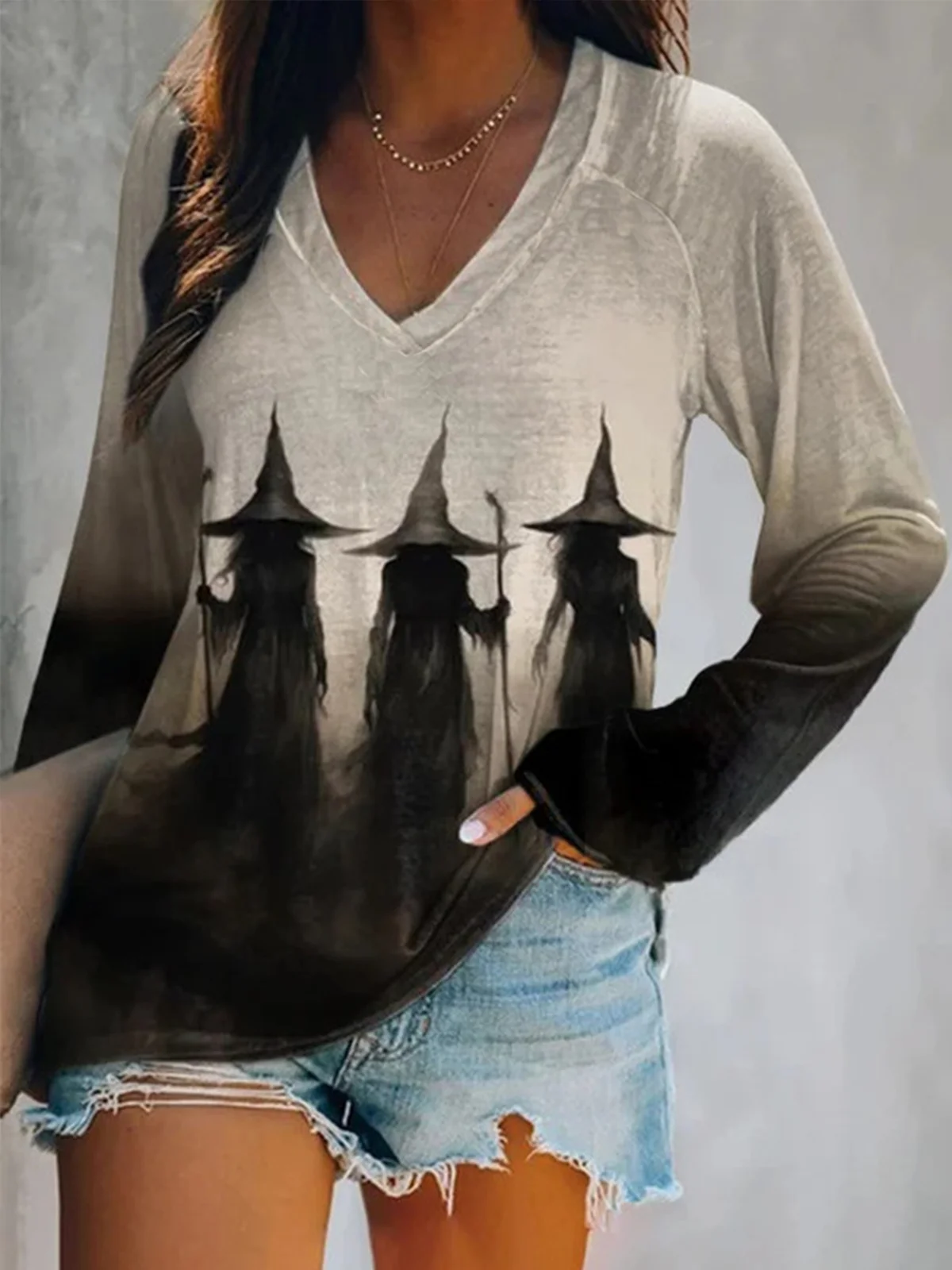 Halloween Crew Neck Casual T-Shirt