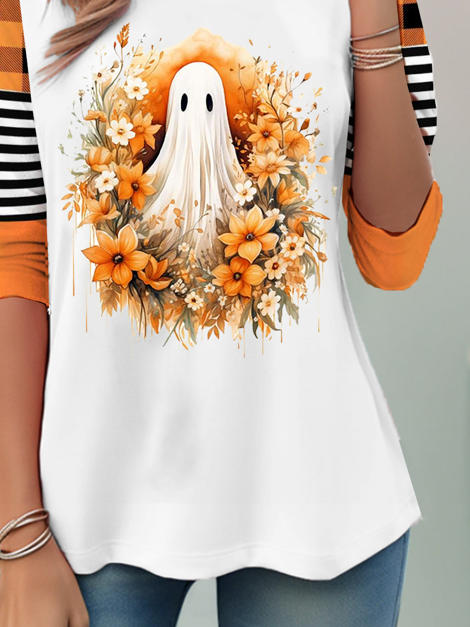 Halloween Loose Jersey Casual T-Shirt