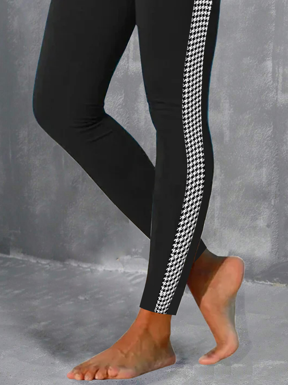 Tight Houndstooth Casual Leggings