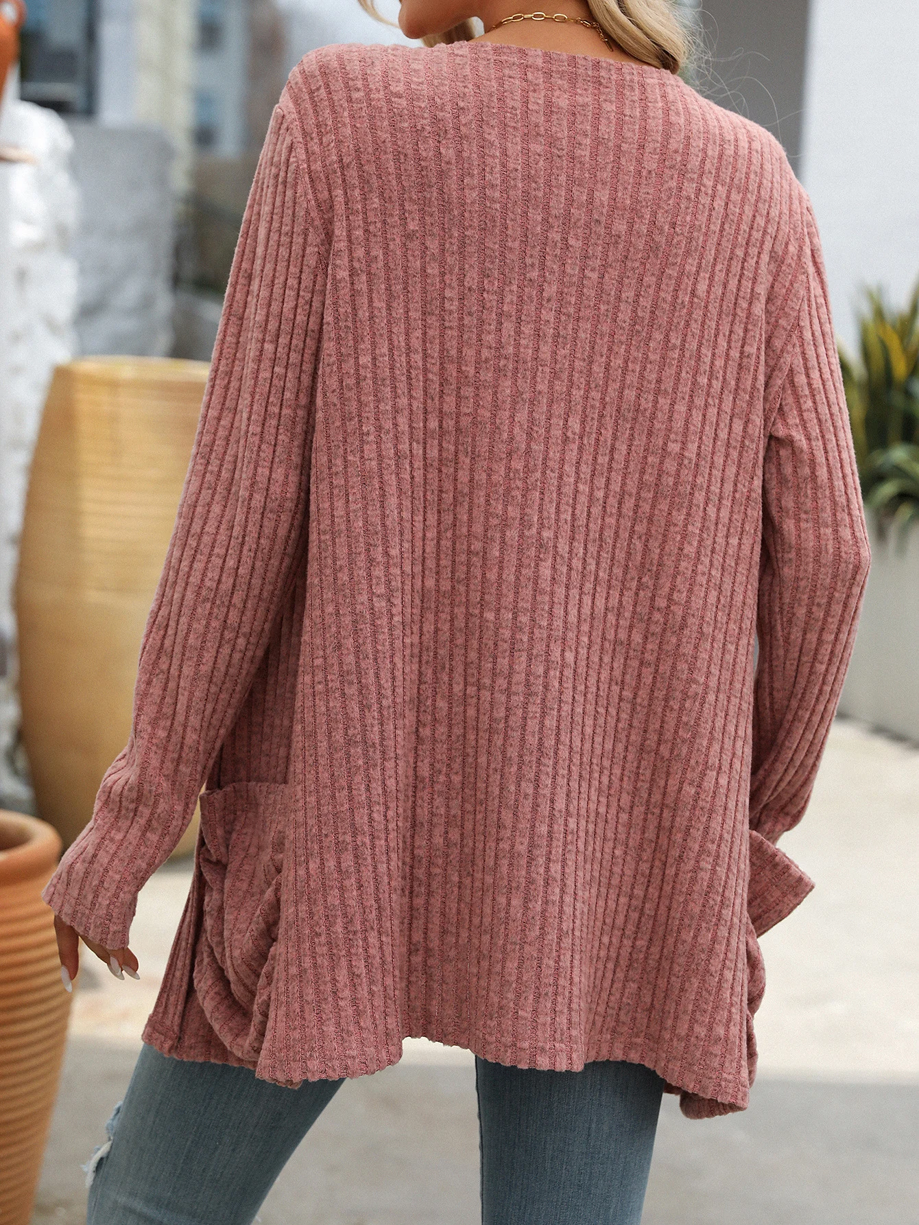 Spring/Fall Wrap Loose Casual Plain Kimono