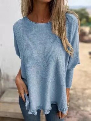 Loose Crew Neck Wool/Knitting Casual Sweater