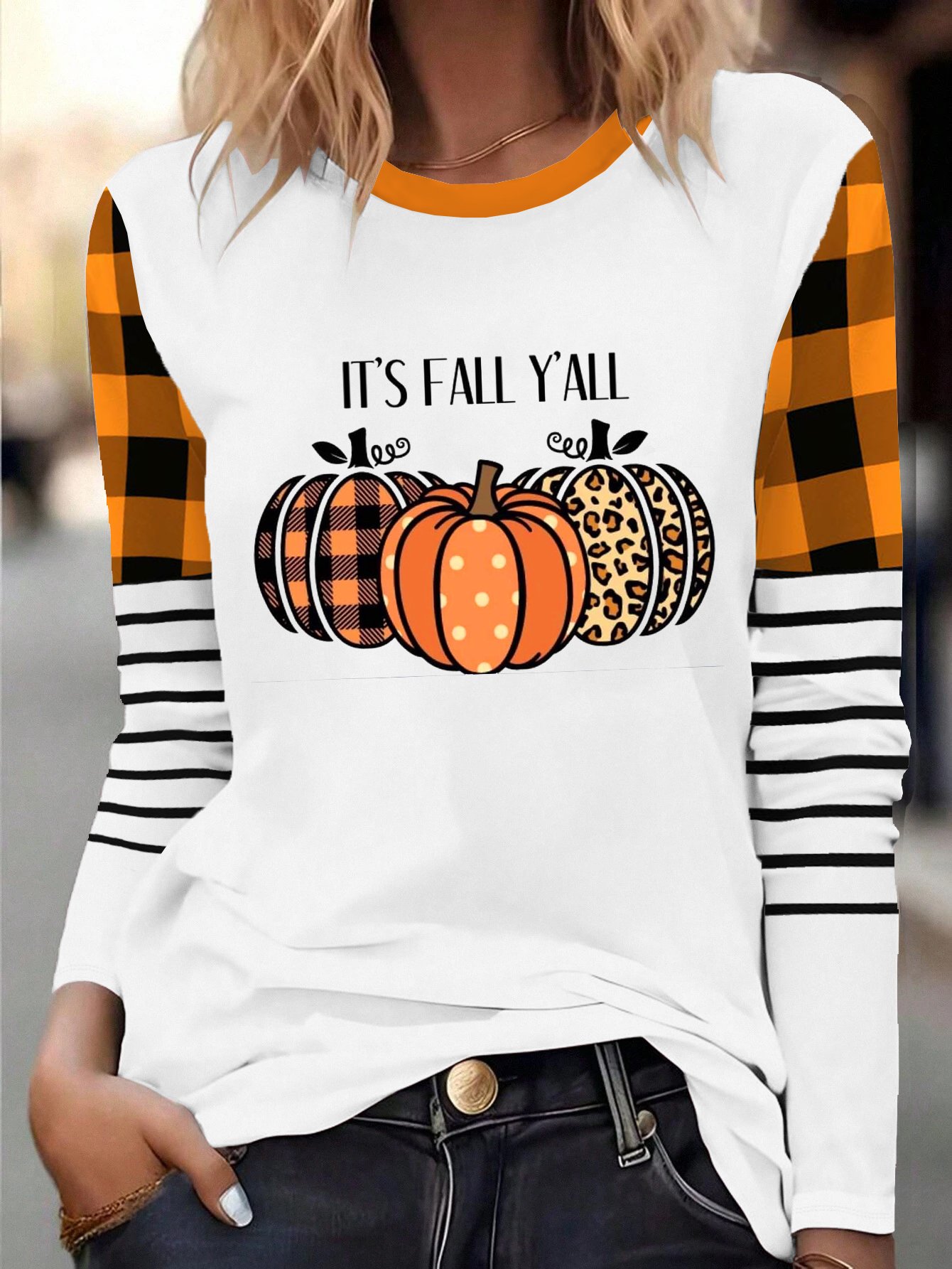 Crew Neck Casual Loose Halloween T-Shirt