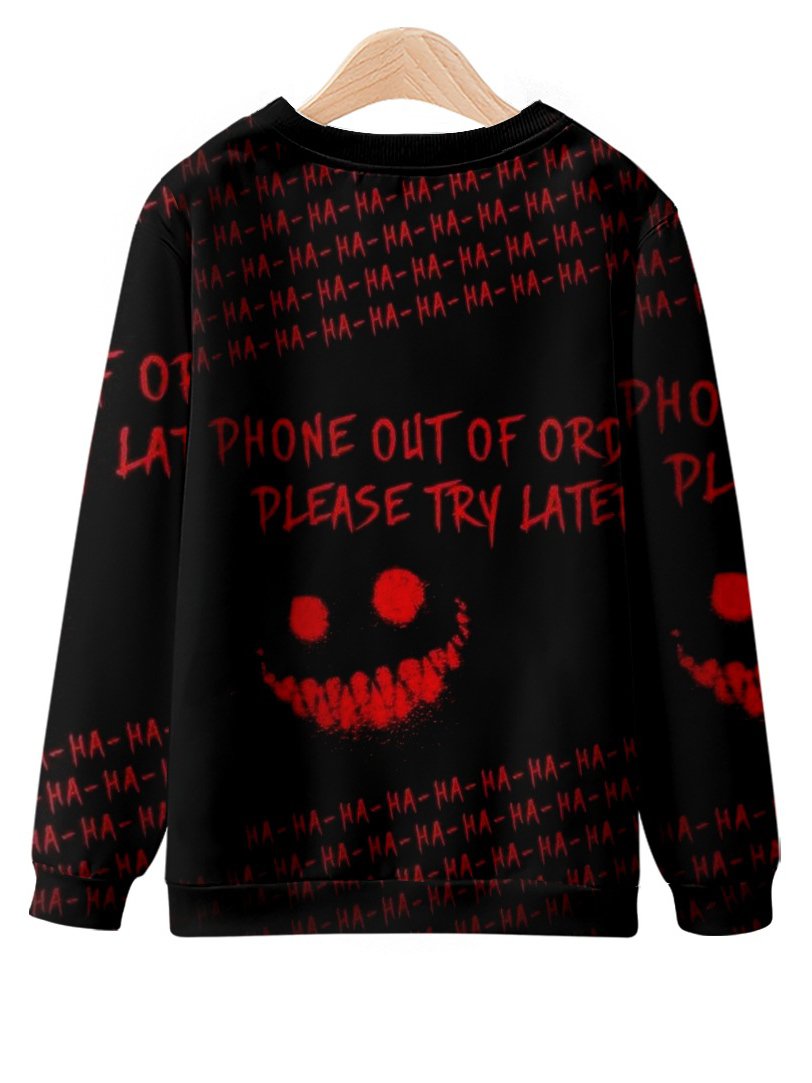 Loose Crew Neck Halloween Casual Sweatshirt