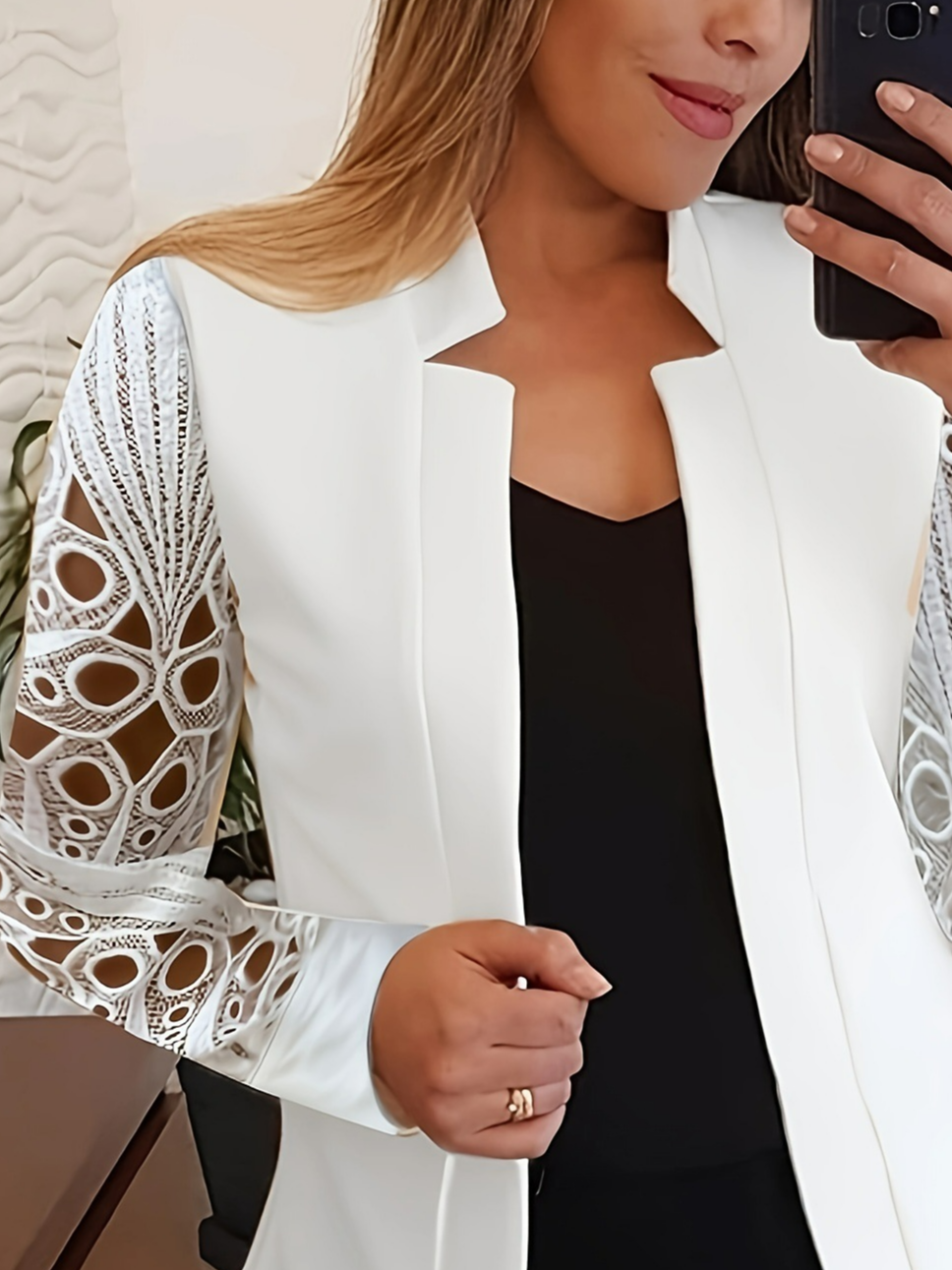 Plain Casual Lace Jacket