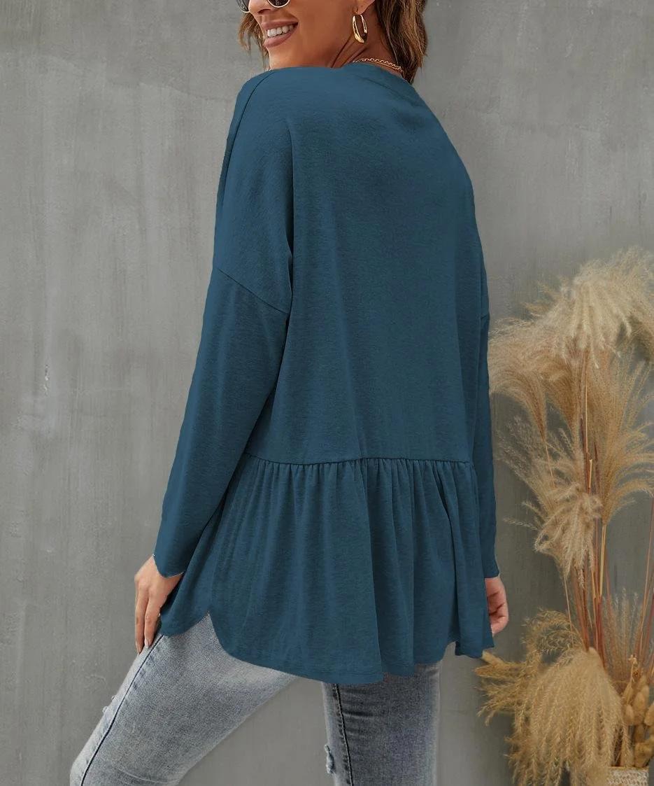 Plain Casual Crew Neck Loose Jacket