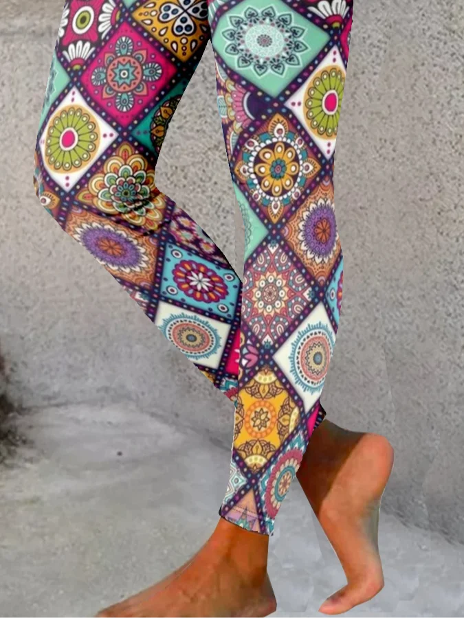 Casual Ethnic Tight Jersey Leggings