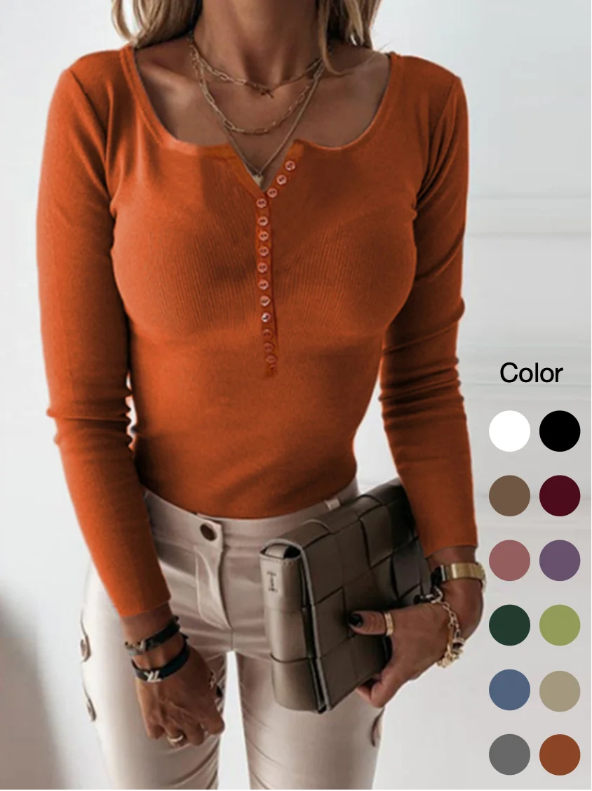 Plain Crew Neck Casual Sweater