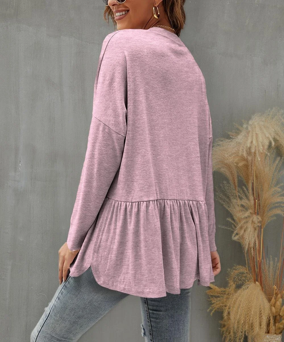 Plain Casual Crew Neck Loose Jacket